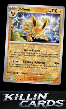 Reverse Holofoil Jolteon 135/165 Pokemon Rare SV: Scarlet & Violet 151 Card NM - Image 1