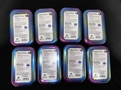 New Sealed Pokemon TCG Prismatic Evolutions Set of 8 Pack Tin Collection - Image 2