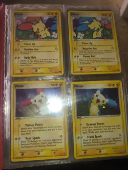 4 cards 2 PLUSLE AND 2 MINUN Pokemon cards - Image 1