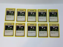 Lot (10) 1999 Pokemon TCG Fossil Unlimited Base Gambler Trainer Cards 60/62 10x - Image 1