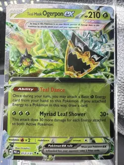 Pokemon TCG Teal Mask Ogerpon ex 12/131 Prismatic Evolutions Double Rare - Image 1