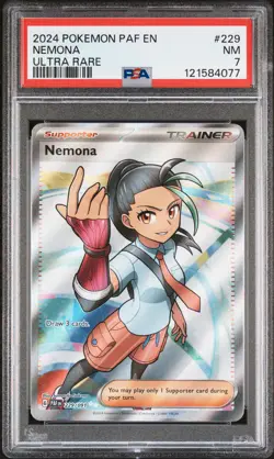 2024 POKEMON PAF EN-PALDEAN FATES ULTRA RARE #229 NEMONA PSA 7 - Image 1