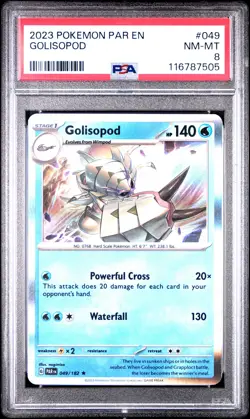 2023 POKEMON PAR EN-PARADOX RIFT #049 GOLISOPOD PSA 8 - Image 1
