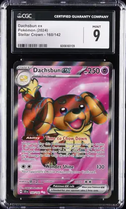 2024 POKEMON STELLAR CROWN #160/142 DACHSBUN EX CGC 9 - Image 1