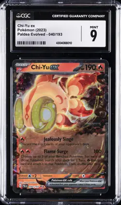 2023 POKEMON PALDEA EVOLVED #040/193 CHI-YU EX CGC 9 - Image 1