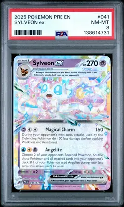 2025 POKEMON PRE EN-PRISMATIC EVOLUTIONS #041 SYLVEON EX PSA 8 - Image 1