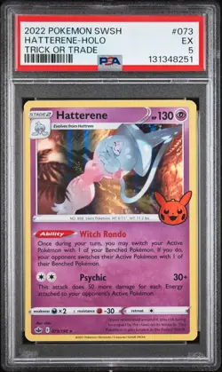 2021 POKEMON SWORD & SHIELD CHILLING REIGN #073 HATTERENE-HOLO PSA 5 - Image 1