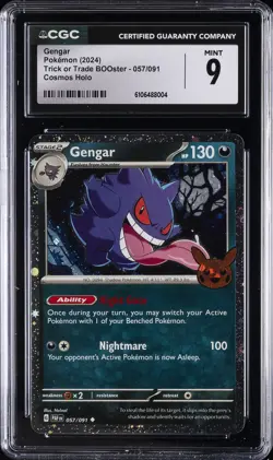 2024 POKEMON TRICK OR TRADE BOOSTER COSMOS HOLO #57 GENGAR CGC 9 - Image 1