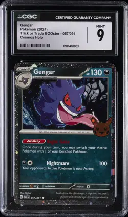 2024 POKEMON TRICK OR TRADE BOOSTER COSMOS HOLO #57 GENGAR CGC 9 - Image 1