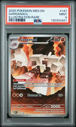 2025 POKEMON MEG EN-MEGA EVOLUTION ILLUSTRATION RARE #147 GARGANACL PSA 9 - Image 1
