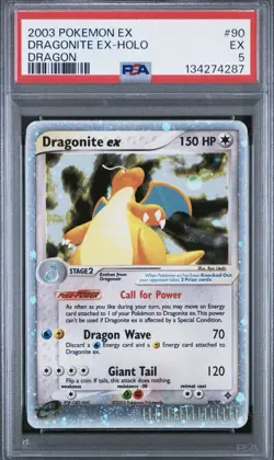 2003 Pokemon EX Dragonite EX-Holo Dragon 90/97 PSA 5 New Cert - Image 1