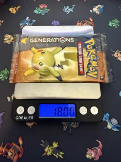 WEIGHED 18g NEW Factory Sealed Generations Pokemon TCG Booster Pack Pikachu Art - Image 2