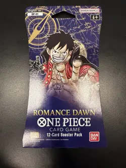 NEW One Piece Romance Dawn English OP-01 Sleeved Sealed Blister Pack 12 Cards 811039038229 - Image 1