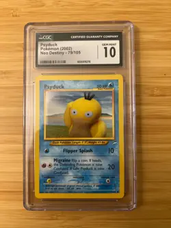 CGC 10 GEM MINT Psyduck 2002 Neo Destiny 79/105 Pokemon Card - Image 1