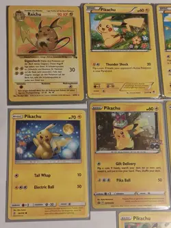 Pokemon TCG 10 Card Lot Pikachu Raichu Regular Holo GO Detective Pikachu English - Image 1