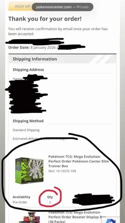 PRESALE Pokemon TCG Mega Evolution Perfect Order Pokemon Center ETB 2X - Image 4