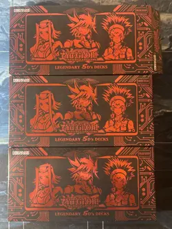 X3 YUGIOH LEGENDARY 5D'S DECKS BOX SET - OPEN BOX - FACTORY INNER SEALED - LOT - Image 1