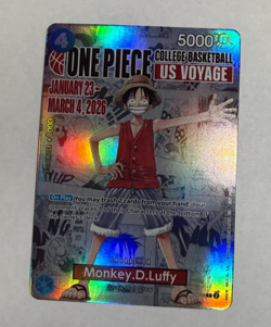 One Piece Monkey D. Luffy College Basketball US Voyage P-055 Promo Card (NM) - Image 1