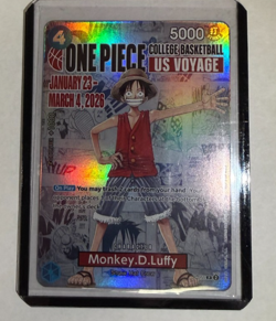 One Piece Monkey D. Luffy College Basketball US Voyage P-055 Promo Card (NM) - Image 2