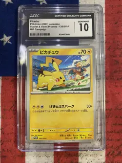 Pokemon Pikachu 120/SV-P Scarlet & Violet Promo CGC 10 Japanese 2023 - Image 1