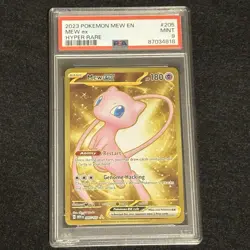2023 POKEMON MEW EN-151 #205 MEW EX HYPER RARE PSA 9 MINT GOLD STAR 205/165 - Image 1