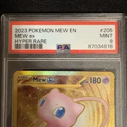 2023 POKEMON MEW EN-151 #205 MEW EX HYPER RARE PSA 9 MINT GOLD STAR 205/165 - Image 4