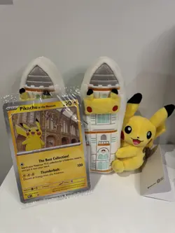 Pokemon x National History Museum Pikachu Jumbo Promo Card & Plush - Image 3