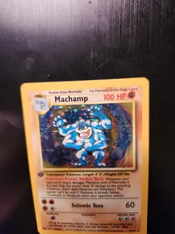 Machamp #8/102 1st edition Base Set Holo Pokemon TCG Card English 1999 LP - Image 2