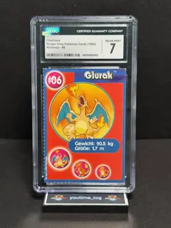 1999 Burger King Pokemon Card German Glurak (Charizard) CGC 7 POP 1 - Image 1
