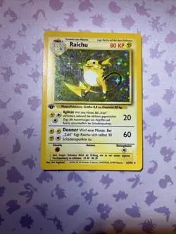 Pokemon TCG Raichu Base Set 14/102 Holo 1st Edition GERMAN Moderately Played MP - Image 1