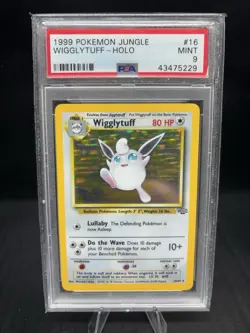 Pokemon Wigglytuff 16/64 Jungle Holo Rare HP 80 English PSA 9 - Image 1