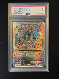 2016 POKEMON XY EVOLUTIONS #101 FULL ART/M CHARIZARD EX PSA 7 - Image 4