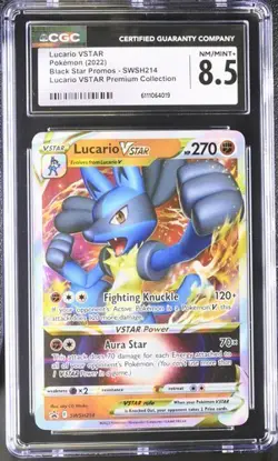 CGC 8.5 Lucario VSTAR SWSH 214 Pokemon SW&SH Black Star Promos - Image 1