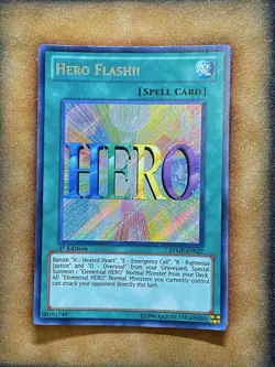 Yugioh Hero Flash!! RYMP-EN027 Secret Rare 1st Ed LP - Image 1