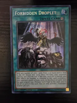 YU-GI-OH! TCG FORBIDDEN DROPLET MP22-EN254 1ST ED NM PRISMATIC SECRET RARE - Image 1