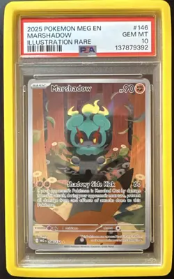 2025 POKEMON MEG EN-MEGA EVOLUTION ILLUSTRATION RARE #146 MARSHADOW PSA 10 - Image 1