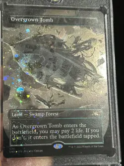 Overgrown Tomb (Borderless) (Galaxy Foil) Unfinity Foil NEVER PLAYED MINT - Image 1