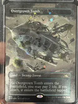 Overgrown Tomb (Borderless) (Galaxy Foil) Unfinity Foil NEVER PLAYED MINT - Image 3