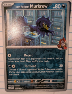 Pokemon TCG Team Rocket’s Murkrow Destined Rivals SV10 127/182 Reverse Holo - Image 1