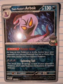 Team Rocket's Arbok 113/182 Destined Rivals Reverse Holo Pokemon Card - Image 1