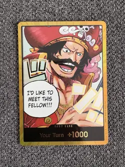 One Piece Gold Don Card Gol D. Roger Foil OP-13 Carrying On His Will English - Image 1