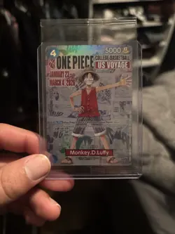 One Piece Monkey D. Luffy College Basketball US Voyage Promo Card SEALED - Image 1