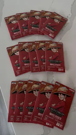 One Piece OP-13 Carrying on His Will Sleeved Booster Packs (LOT Of 4) - Image 1