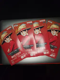 One Piece Card Game OP-13 Carrying on His Will Sleeved Booster Packs - Lot of 4 - Image 1