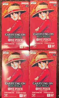 LOT OF 4 - One Piece Carrying On His Will OP-13 Sleeved Booster Packs NEW SEALED - Image 1