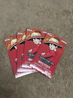 One Piece TCG OP-13 Carrying On His Will Sleeved Booster Packs - Lot Of 4 New - Image 1