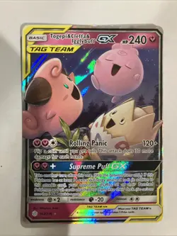 Togepi & Cleffa & Igglybuff GX 143/236 SM Cosmic Eclipse Ultra Rare Pokemon TCG - Image 1