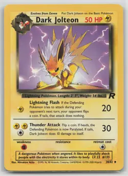 Pokemon Card Dark Jolteon Uncommon Team Rocket 38/82 - Image 1