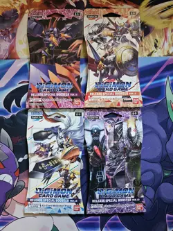 NEW DIGIMON CARD GAME RELEASE SPECIAL SLEEVED BOOSTER VER 1.0 ART SET BT01-03 - Image 1