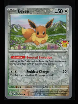 Eevee 074/131 Reverse Holo Pokemon Day 2025 Stamped Pokemon Card - Image 1